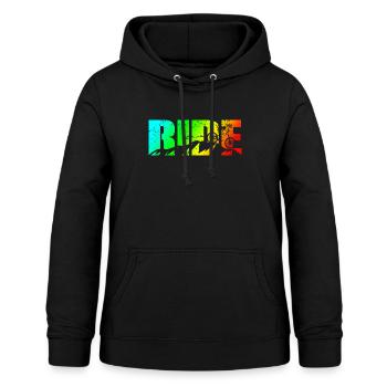 MTB Spruch RIDE Mountainbike Downhill - Frauen Hoodie - Schwarz - Vorne - AI Model Female 172 light (172cm)