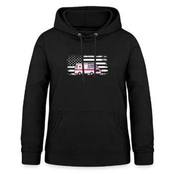 Ambulance Drapeau Ambulance Parademic EMT - Sweat à capuche Femme - noir - Devant - AI Model Female 172 light (172cm)