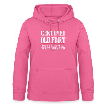 Vieux pet certifié - Sweat à capuche Femme - rose - Devant - AI Model Female 172 light (172cm)
