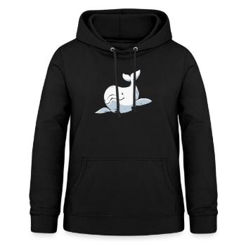 Baleine blanche Béluga - Sweat à capuche Femme - noir - Devant - AI Model Female 172 light (172cm)