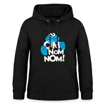 Sesamstraße Krümelmonster Om Nom Nom - Frauen Hoodie - Schwarz - Vorne - AI Model Female 172 light (172cm)
