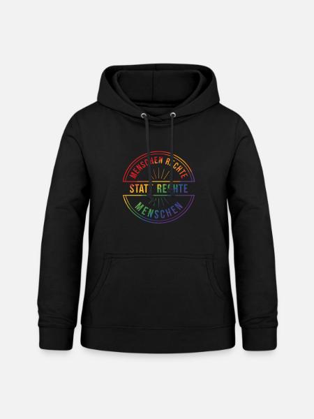 Menschenrechte Statement Pride Regenbogen - Frauen Hoodie - Schwarz