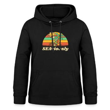 SEAriously Summer Sayings Tropical Quotes Beach - Frauen Hoodie - Schwarz - Vorne - AI Model Female 172 light (172cm)