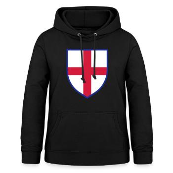 Drapeau de l’Angleterre, Bouclier de la Croix de Saint-Georges - Sweat à capuche Femme - noir - Devant - AI Model Female 172 light (172cm)