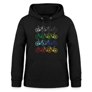 Vélos arc-en-ciel cyclistes cyclistes - Sweat à capuche Femme - noir - Devant - AI Model Female 172 light (172cm)