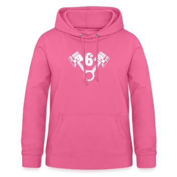 V6-Motorentwurf für Sechszylinder-Autofans - Frauen Hoodie - Pink - Vorne - AI Model Female 172 light (172cm)