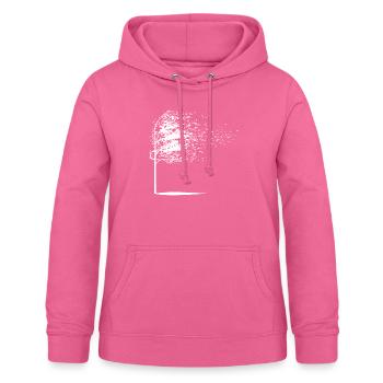 Arbre feuilles automne blanc cadeau - Sweat à capuche Femme - rose - Devant - AI Model Female 172 light (172cm)