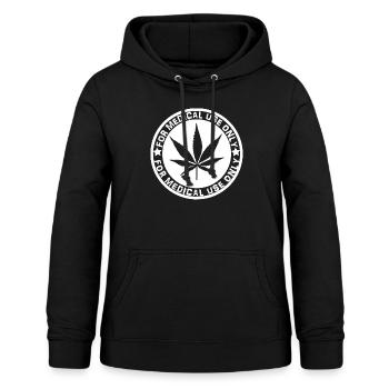 medizinisches Hanf - Frauen Hoodie - Schwarz - Vorne - AI Model Female 172 light (172cm)