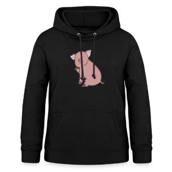 Schweinchen - Frauen Hoodie - Schwarz - Vorne - AI Model Female 172 light (172cm)