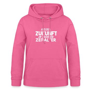 aus der Zukunft im falschen Zeitalter - Frauen Hoodie - Pink - Vorne - AI Model Female 172 light (172cm)