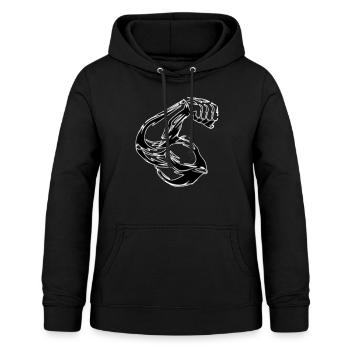 BIZEPS ARM DESIGN - Women's Hoodie - black - Front - AI Model Female 172 light (172cm)