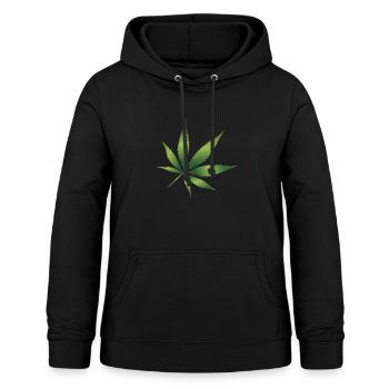Hanfblatt - Frauen Hoodie - Schwarz - Vorne - AI Model Female 172 light (172cm)