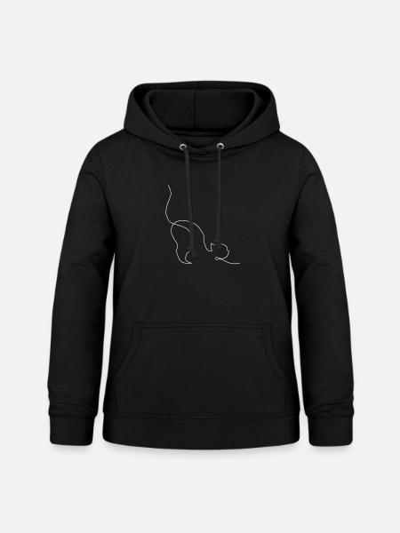chats design - Sweat à capuche Femme - noir
