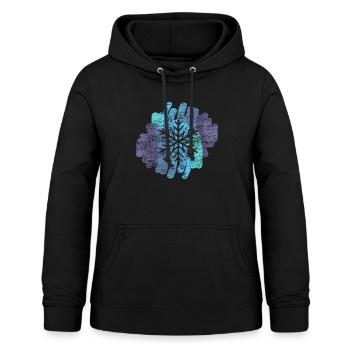 Schneeflocke - Frauen Hoodie - Schwarz - Vorne - AI Model Female 172 light (172cm)