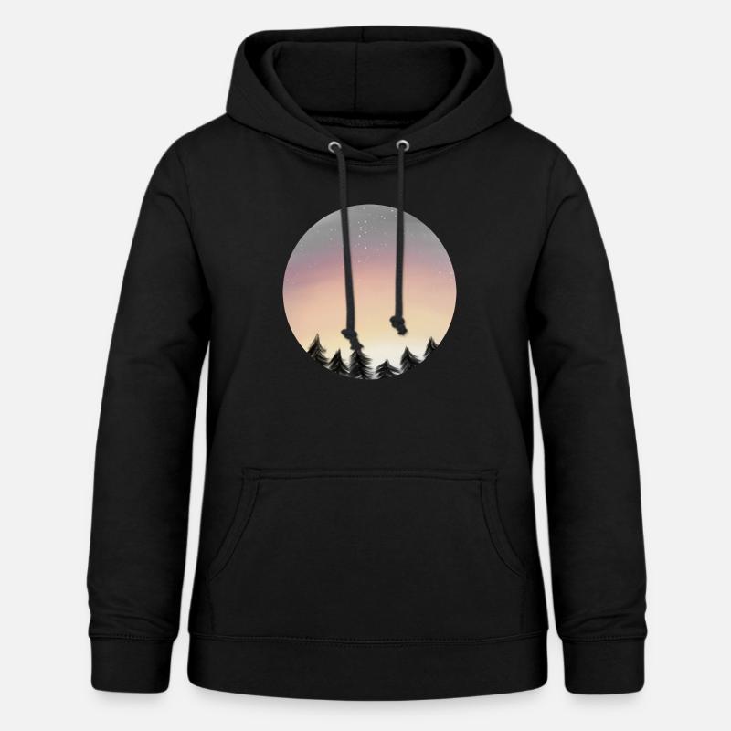 Forêt de lever de soleil - Sweat à capuche Femme - noir