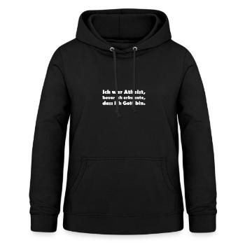 Ich bin Gott. - Frauen Hoodie - Schwarz - Vorne - AI Model Female 172 light (172cm)