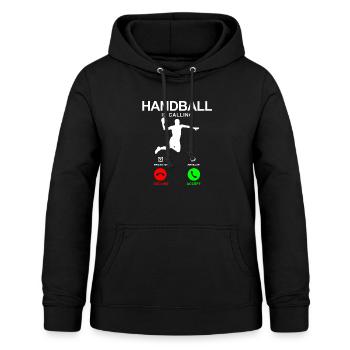 Handball - Frauen Hoodie - Schwarz - Vorne - AI Model Female 172 light (172cm)