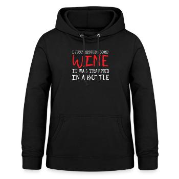 sjove siger sjove ordsprog - Dame hoodie - sort - Foran - AI Model Female 172 light (172cm)