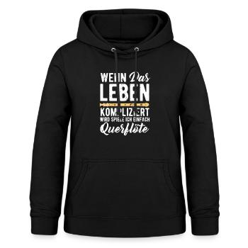 Querflöte - Frauen Hoodie - Schwarz - Vorne - AI Model Female 172 light (172cm)