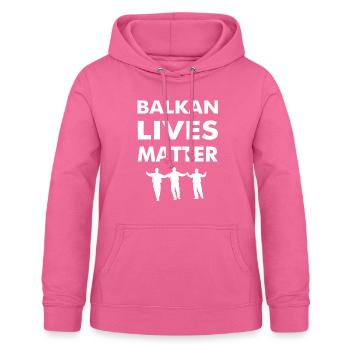 Balkan lebt Materie - Frauen Hoodie - Pink - Vorne - AI Model Female 172 light (172cm)