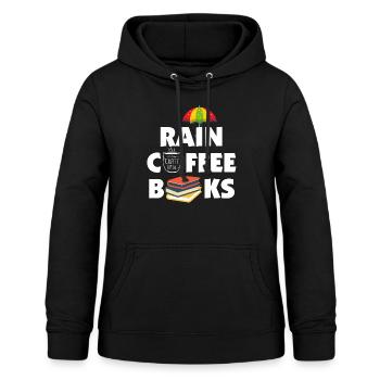 Rain Coffee Books - Frauen Hoodie - Schwarz - Vorne - AI Model Female 172 light (172cm)