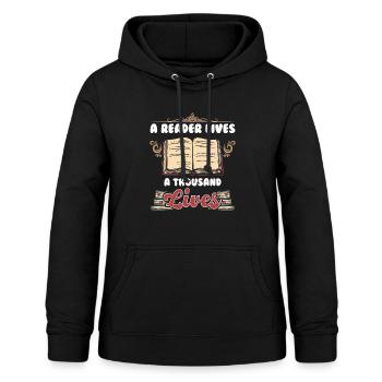 Lesen - Frauen Hoodie - Schwarz - Vorne - AI Model Female 172 light (172cm)