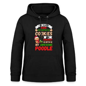 Frohe Weihnachten Süßer Pudel Kawaii - Frauen Hoodie - Schwarz - Vorne - AI Model Female 172 light (172cm)
