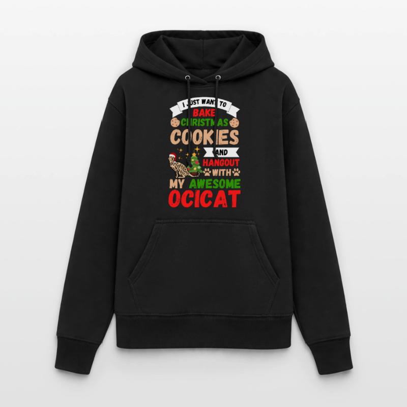 Ocicat de Noël chat cuisson biscuits avec chat Sweat à capuche Femme