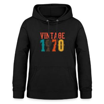Geburtstag Papa Vintage 1970 - Frauen Hoodie - Schwarz - Vorne - AI Model Female 172 light (172cm)
