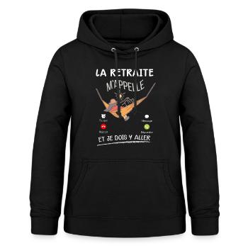 Femme Retraitée La Retraite M'Appelle - Sweat à capuche Femme - noir - Devant - AI Model Female 172 light (172cm)