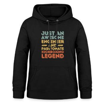 Ingenieur Kickboxen retro - Frauen Hoodie - Schwarz - Vorne - AI Model Female 172 light (172cm)