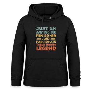 Rentner Tischtennis retro - Frauen Hoodie - Schwarz - Vorne - AI Model Female 172 light (172cm)