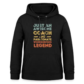 Trainer Windsurfen retro - Frauen Hoodie - Schwarz - Vorne - AI Model Female 172 light (172cm)
