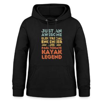 Elektroingenieur Kayak retro - Frauen Hoodie - Schwarz - Vorne - AI Model Female 172 light (172cm)
