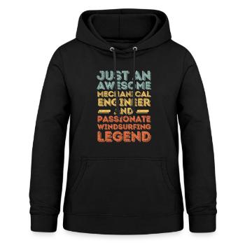 Maschinenbauingenieur Windsurfen retro - Frauen Hoodie - Schwarz - Vorne - AI Model Female 172 light (172cm)