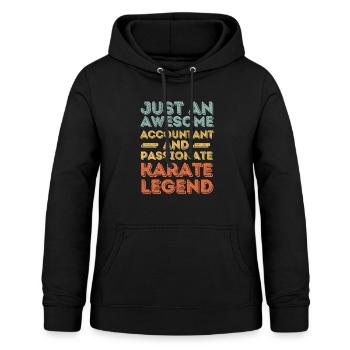 Comptable Karaté rétro - Sweat à capuche Femme - noir - Devant - AI Model Female 172 light (172cm)