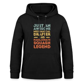 Technical draughtsman Squash retro - Women's Hoodie - black - Front - AI Model Female 172 light (172cm)