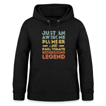 Klempner Kickbox-Legende Retro - Frauen Hoodie - Schwarz - Vorne - AI Model Female 172 light (172cm)