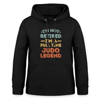 Retraité et légende du judo - Sweat à capuche Femme - noir - Devant - AI Model Female 172 light (172cm)
