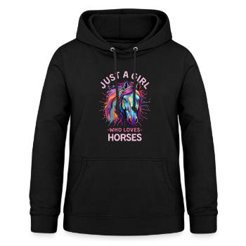 Fille De Cheval Colorée Femmes - Sweat à capuche Femme - noir - Devant - AI Model Female 172 light (172cm)