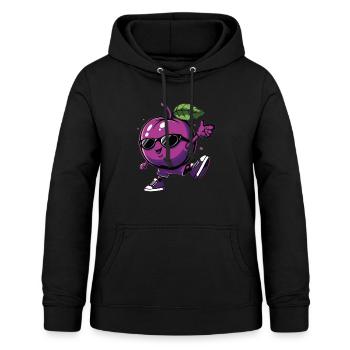 Pflaume - Frauen Hoodie - Schwarz - Vorne - AI Model Female 172 light (172cm)
