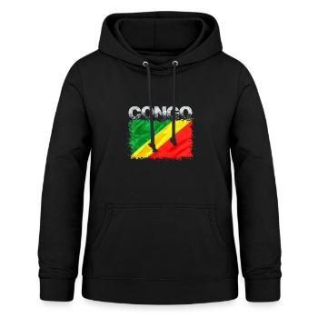 Congo - Sweat à capuche Femme - noir - Devant - AI Model Female 172 light (172cm)