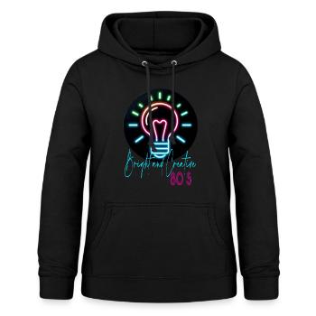 80's - Women's Hoodie - black - Front - AI Model Female 172 light (172cm)