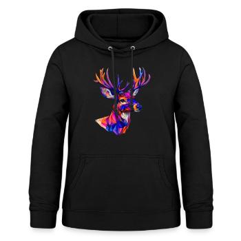 Cerf, le roi de la forêt - Sweat à capuche Femme - noir - Devant - AI Model Female 172 light (172cm)