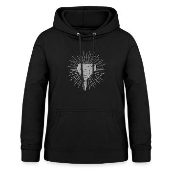 Eléphant Trompe Trompe De Pachyderme Cadeau - Sweat à capuche Femme - noir - Devant - AI Model Female 172 light (172cm)