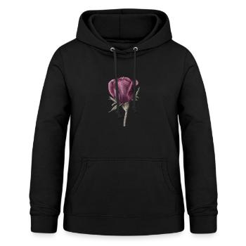 Rose Fleur - Sweat à capuche Femme - noir - Devant - AI Model Female 172 light (172cm)