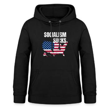 Socialism Sucks Anti Sozialismus Kapitalismus - Frauen Hoodie - Schwarz - Vorne - AI Model Female 172 light (172cm)