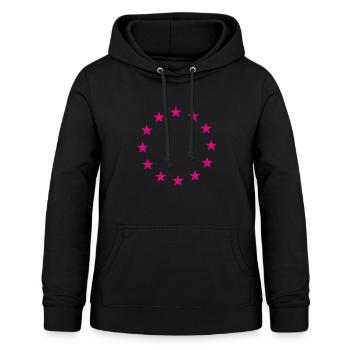 Europa Flagge europäische Union Pink Logo Fahne - Frauen Hoodie - Schwarz - Vorne - AI Model Female 172 light (172cm)
