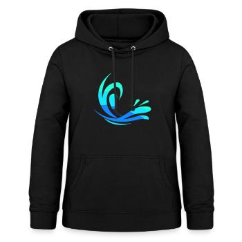 Eau - Sweat à capuche Femme - noir - Devant - AI Model Female 172 light (172cm)