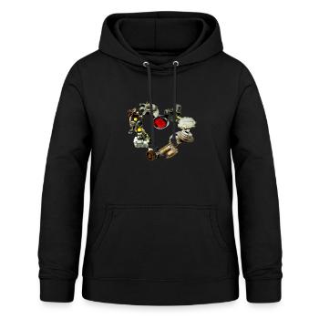 Autoteile-Herz - gebrauchte Autoteile mit Herz! - Frauen Hoodie - Schwarz - Vorne - AI Model Female 172 light (172cm)